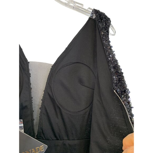 NWT Black Sequin Mermaid Maxi Evening Gown Love & Lemonade Size Xl - Picture 8 of 13